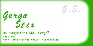 gergo stix business card